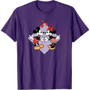 image:imageAmazon Essentials Mickey and Minnie Smiling in Love Valentines Day Short Sleeve TShirtPurple