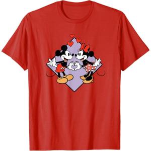 image:imageAmazon Essentials Mickey and Minnie Smiling in Love Valentines Day Short Sleeve TShirtRed