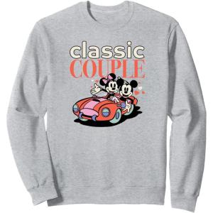 image:imageAmazon Essentials Mickey and Minnie Valentines Day Classic Couple SweatshirtHeather Grey