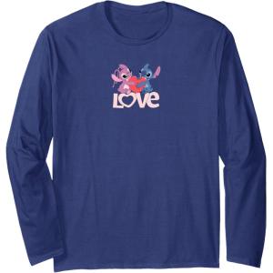 image:imageAmazon Essentials Stitch and Angel Love Valentines Day Long Sleeve TShirtNavy Blue