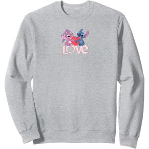 image:imageAmazon Essentials Stitch and Angel Love Valentines Day SweatshirtHeather Grey