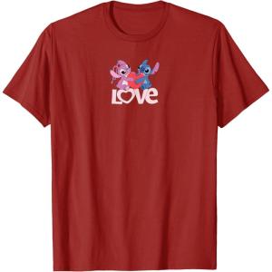 image:imageAmazon Essentials Stitch and Angel Love Valentines Day TShirtCranberry Red