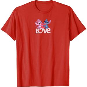 image:imageAmazon Essentials Stitch and Angel Love Valentines Day TShirtRed