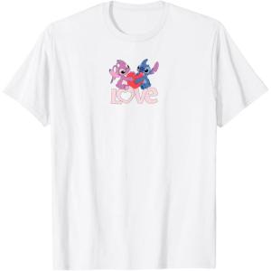 image:imageAmazon Essentials Stitch and Angel Love Valentines Day TShirtWhite