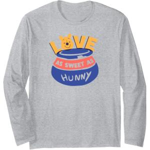 image:imageAmazon Essentials Winnie the Pooh Love As Sweet As Hunny Valentines Day Long Sleeve TShirtHeather Grey