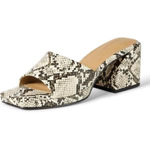 image:imageAmazon Essentials Womens Platform Block Heel Mule SandalsGrey Faux Snakeskin