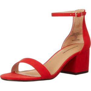 image:imageAmazon Essentials Womens Two Strap Ankle Strap Block Heel SandalBright Poppy Red