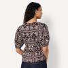 image:imageAmazon Essentials Womens Cotton Sateen RelaxedFit Peplum BlouseDark Maroon Bandana Pattern