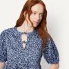 image:imageAmazon Essentials Womens Cotton Sateen RelaxedFit Peplum BlouseNavy Powder Blue Leafy Ditsy