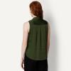 image:imageAmazon Essentials Womens RegularFit Sleeveless ButtonDown BlouseDark Green