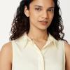 image:imageAmazon Essentials Womens RegularFit Sleeveless ButtonDown BlouseEggshell White