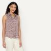 image:imageAmazon Essentials Womens RegularFit Sleeveless ButtonDown BlouseIvory Burgundy Abstract Animal