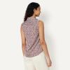 image:imageAmazon Essentials Womens RegularFit Sleeveless ButtonDown BlouseIvory Burgundy Abstract Animal