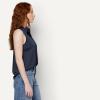 image:imageAmazon Essentials Womens RegularFit Sleeveless ButtonDown BlouseNavy