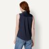image:imageAmazon Essentials Womens RegularFit Sleeveless ButtonDown BlouseNavy
