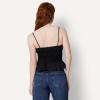 image:imageAmazon Essentials Womens RegularFit Smocked Cotton Stretch Poplin TankBlack