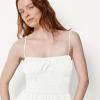 image:imageAmazon Essentials Womens RegularFit Smocked Cotton Stretch Poplin TankBright White