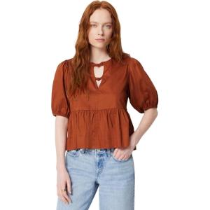 image:imageAmazon Essentials Womens Cotton Sateen RelaxedFit Peplum BlouseBrick Red