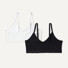 image:imageAmazon Essentials Girls Cotton Jersey Vneck Training Bralettes Pack of 2Black  White
