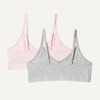 image:imageAmazon Essentials Girls Cotton Jersey Vneck Training Bralettes Pack of 2Pale Pink  Grey Marl
