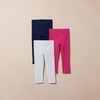 image:imageAmazon Essentials Girls and Toddlers Cotton Stretch Leggings3pack Navy HeatherRaspberryWhite