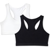 image:imageAmazon Essentials Girls Cotton Jersey Racerback Crop Top Bralette Pack of 2Black  White