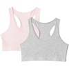 image:imageAmazon Essentials Girls Cotton Jersey Racerback Crop Top Bralette Pack of 2Medium Grey Heather  Pale Pink