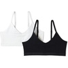image:imageAmazon Essentials Girls Cotton Jersey Vneck Training Bralettes Pack of 2Black  White