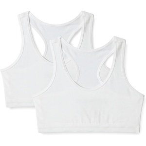 image:imageAmazon Essentials Girls Cotton Jersey Racerback Crop Top Bralette Pack of 2White