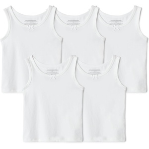 image:imageAmazon Essentials Girls Cotton Jersey Tank Top Undershirt Pack of 5White