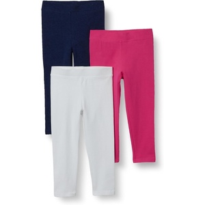image:imageAmazon Essentials Girls and Toddlers Cotton Stretch Leggings3pack Navy HeatherRaspberryWhite