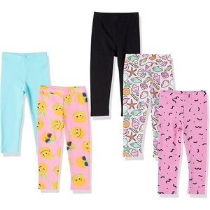 image:imageAmazon Essentials Girls and Toddlers Cotton Stretch Leggings5pack Shells and Fruits