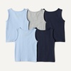 image:imageAmazon Essentials Boys Cotton Jersey Tank Top Undershirt Pack of 5Light Blue  Navy  Light Grey Heather