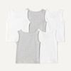 image:imageAmazon Essentials Boys Cotton Jersey Tank Top Undershirt Pack of 5Light Grey Heather  White