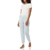 image:imageAmazon Essentials Womens Pajama Pants Lightweight Knit Jersey JoggerLight Blue Rose Leopard