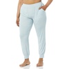 image:imageAmazon Essentials Womens Pajama Pants Lightweight Knit Jersey JoggerLight Blue Rose Leopard