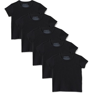 image:imageAmazon Essentials Boys Cotton Jersey Crew Neck Undershirt Pack of 5Black