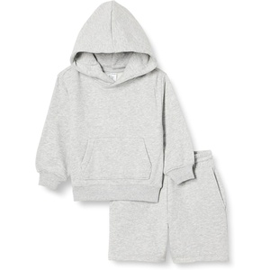 image:imageAmazon Essentials Boys and Toddlers 2 Piece Hoodie and Shorts SetLight Grey Heather