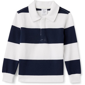 image:imageAmazon Essentials Boys and Toddlers Long Sleeve Rugby Polo ShirtNavy White Rugby Stripe