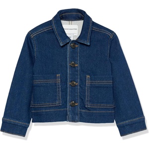 image:imageAmazon Essentials Unisex Kids and Toddlers RelaxedFit Denim Chore Jacket OuterwearDark Indigo Wash