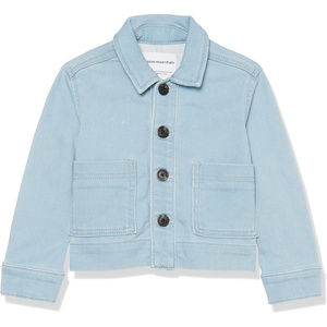 image:imageAmazon Essentials Unisex Kids and Toddlers RelaxedFit Denim Chore Jacket OuterwearLight Denim Blue