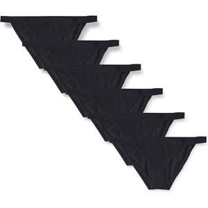 image:imageAmazon Essentials Womens Cotton Jersey Tanga Underwear Pack of 6Black