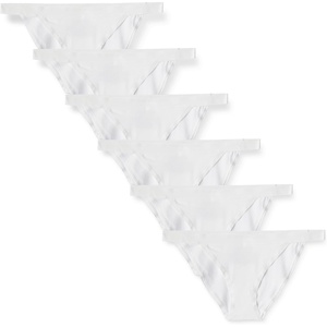 image:imageAmazon Essentials Womens Cotton Jersey Tanga Underwear Pack of 6White
