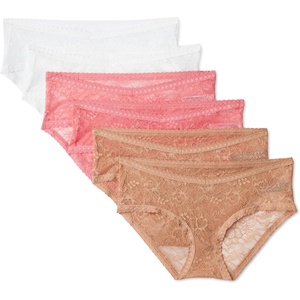 image:imageAmazon Essentials Womens Maternity Under Bump All over Stretch Lace Brief Pack of 6White  Rose  Washed Bronze