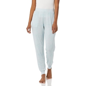 image:imageAmazon Essentials Womens Pajama Pants Lightweight Knit Jersey JoggerLight Blue Rose Leopard