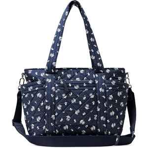 image:imageAmazon Essentials Womens Quilted Cotton Tote HandbagNavy Floral