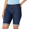 image:imageAmazon Essentials Womens MidRise Slim Fit Bermuda Shorts with PocketsDark Wash