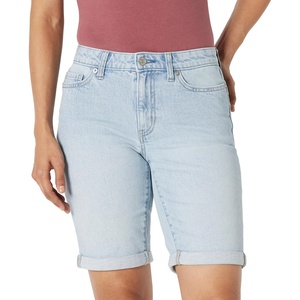image:imageAmazon Essentials Womens MidRise Slim Fit Bermuda Shorts with PocketsIced Blue Light Wash