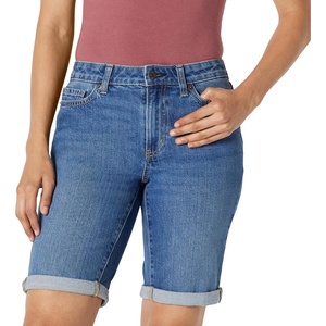 image:imageAmazon Essentials Womens MidRise Slim Fit Bermuda Shorts with PocketsMedium Blue Vintage