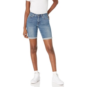 image:imageAmazon Essentials Womens MidRise Slim Fit Bermuda Shorts with PocketsMedium Wash
